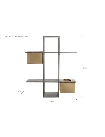 imagem de Estantes DKD Home Decor Preto Metal Cobre 2 Prateleiras (50 x 16 x 60 cm)3