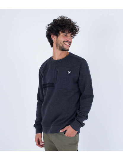 imagem de Camisola Homem Block Party Crew Fleece Preto Heather8