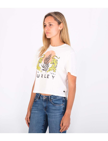 imagem de T-shirt Senhora Le Tigre Cropped Crew Marshmallow3