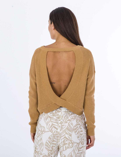 imagem de Sweater Senhora Overlap Back Iced Coffee2