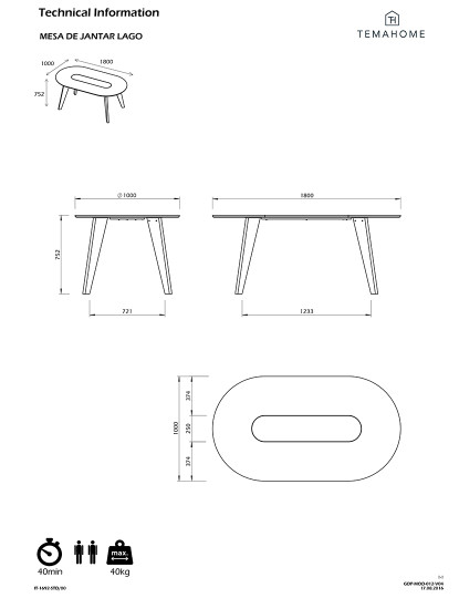 imagem de Mesa de Refeição Lago Nogueira Preto9