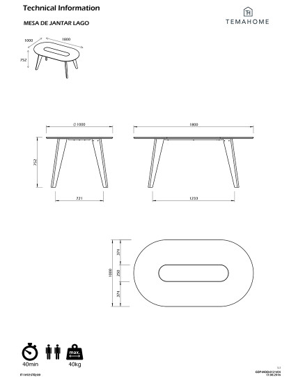 imagem de Mesa de Refeição Lago Carvalho Preto9