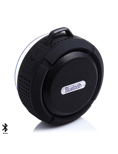 imagem de  Coluna circular à prova de água bluetooth com ventosa C6 em Preto1