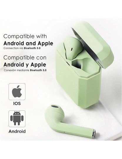 imagem de Auriculares TWS I2 Bluetooth Touch com Base de Carregamento Branco 4