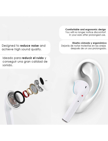 imagem de Auriculares Tws I2 Bluetooth 50 Touch com Base de Carregamento Rosa 6