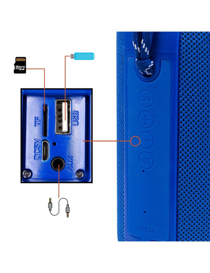 imagem de Coluna Bluetooth portátil A117 Azul3