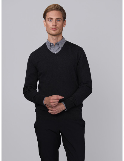 imagem de Camisola Homem Preto Melange1