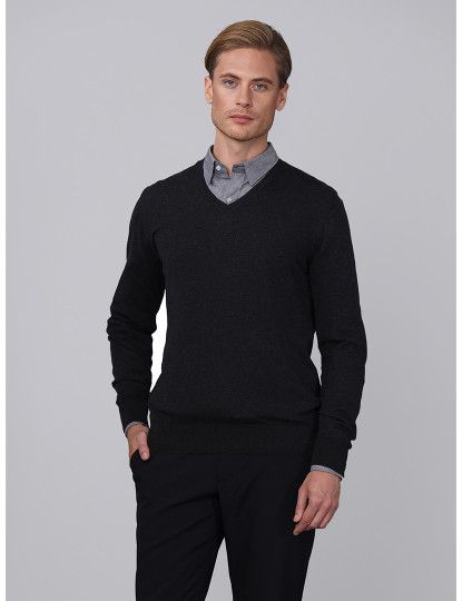 imagem de Camisola Homem Preto Melange2