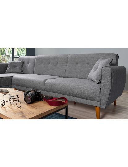 imagem de Sofá-Cama Chaiselongue Esquerda Aria Cinza Escuro4