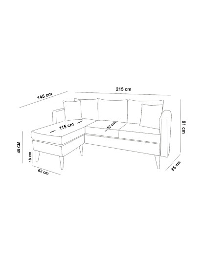 imagem de Sofá Chaise Longue Esquerda Sofia Pedra3