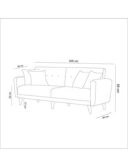 imagem de Sofá-Cama 3 Lugares Aria Cinza5