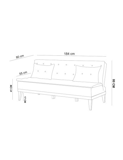 imagem de Sofá-Cama 3 Lugares Fuoco Antracite6