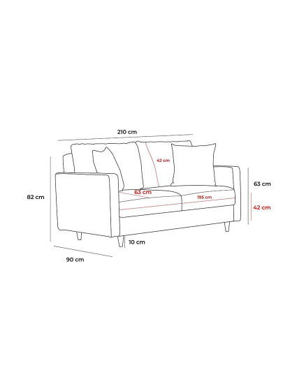 imagem de Sofá Cama 3 Lugares Eva Creme9