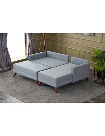 imagem de Sofá Cama Bella Soft Mini Kose Canto Direito Azul5