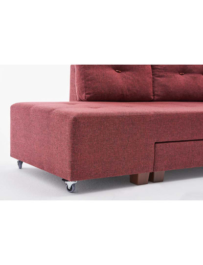 imagem de Sofá-Cama Chaiselongue Direita Manama Vermelho9