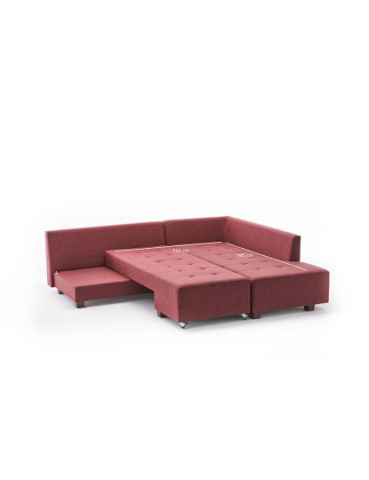 imagem de Sofá-Cama Chaiselongue Direita Manama Vermelho8