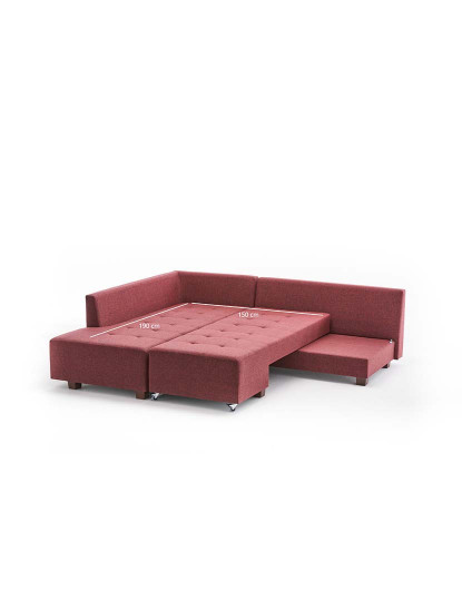 imagem de Sofá-Cama Chaiselongue Esquerda Manama Vermelho8