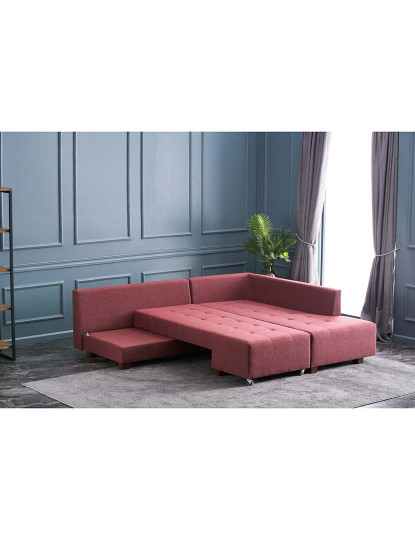 imagem de Sofá-Cama Chaiselongue Direita Manama Vermelho3