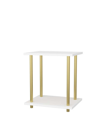 imagem de Mesa Apoio Bristol Dourado Branco6