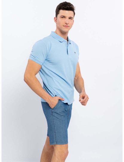 imagem de Polo Piqué Com Bordado Homem Azul Claro2