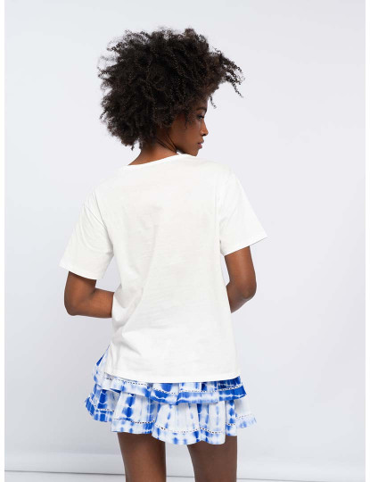 imagem de T-Shirt Básica 100% Algodão  Senhora Branco3