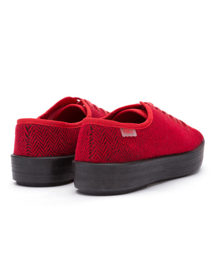 imagem de Ténis Paez Senhora Vulk Sneaker Cow Suede Woven Vermelho 3