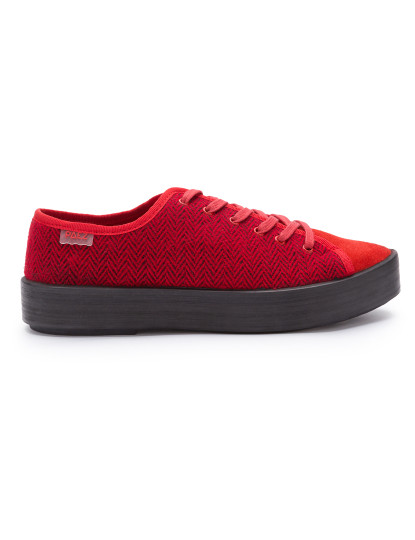 imagem de Ténis Paez Senhora Vulk Sneaker Cow Suede Woven Vermelho 1