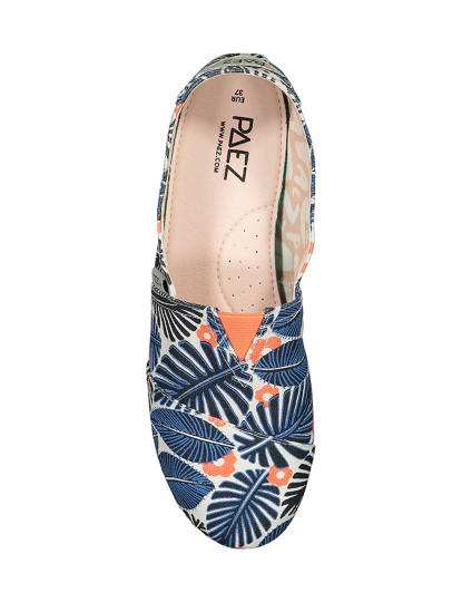 imagem de Paez Senhora Classic Raw Print Leaves Azul E Vermelho 6