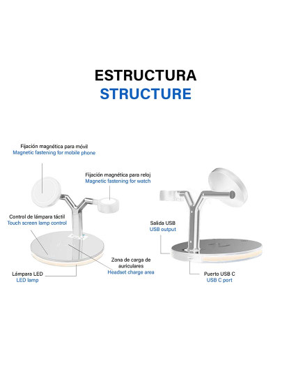 imagem de Estação Carga Rápida 3 em 1 Inalámbrica Qi Compatível Com iPhone 122