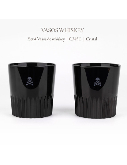 imagem de Conjunto 4 copos whisky preto 345ml2