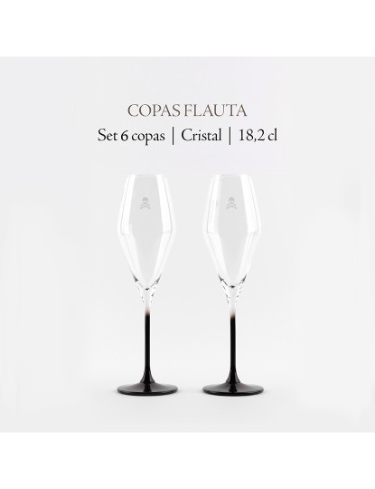 imagem de Conjunto 6 flutes caveira cristal 182ml2