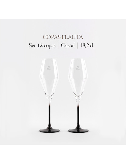 imagem de Conjunto 12 flutes caveira cristal 182ml2