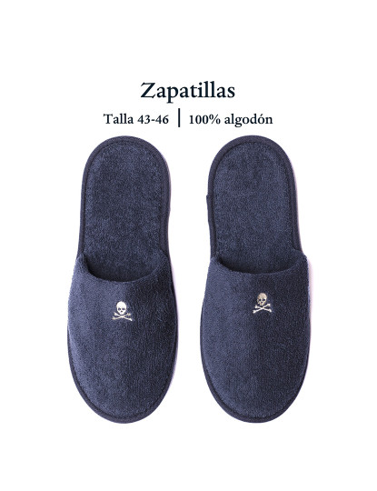 imagem de Conjunto roupão L/XL + chinelos 43-46 azul3