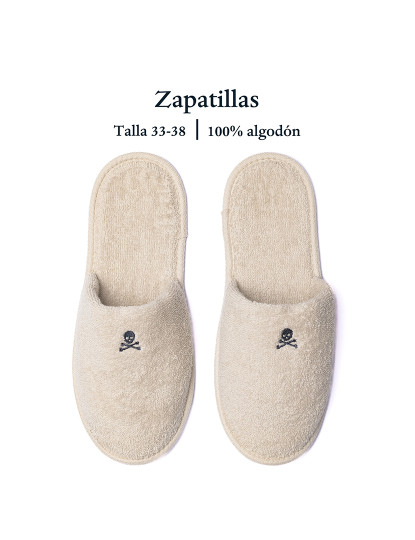 imagem de Conjunto roupão L/XL + chinelos 43-46 Bege3