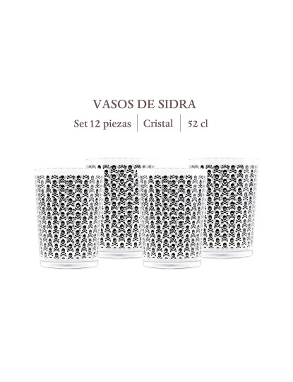 imagem de Set de 12 vasos de sidra 35cl con calaveras scalpers home2