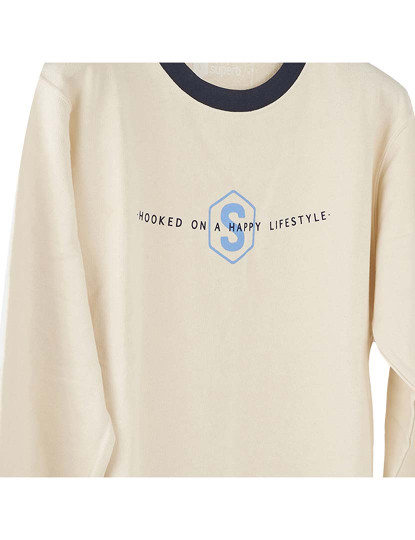 imagem de Sweatshirt Crew BeHappy Homem Beige-Azul2