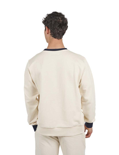 imagem de Sweatshirt Crew BeHappy Homem Beige-Azul3