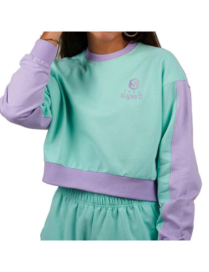 imagem de Sweatshirt Be Happy Senhora Verde menta-violeta2
