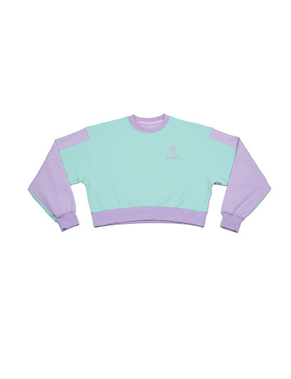 imagem de Sweatshirt Be Happy Senhora Verde menta-violeta3