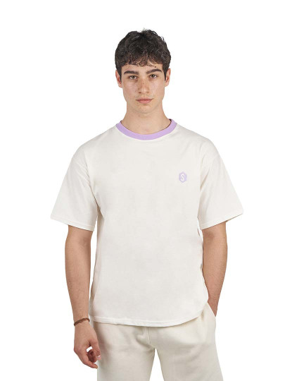 imagem de T-Shirt Oversized BeHappy Homem Beige-mauve1