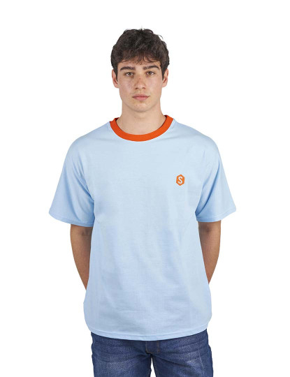 imagem de T-Shirt Oversized BeHappy Homem Azul e Coral1