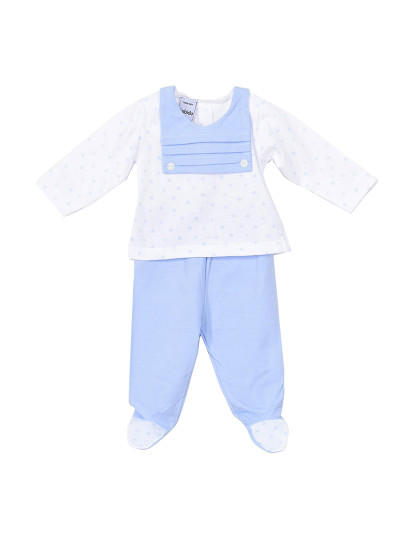 imagem de Conjunto Manga Comprida Star Bib Branco E Azul2