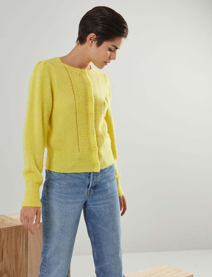 imagem de Cardigan Senhora Amarelo4