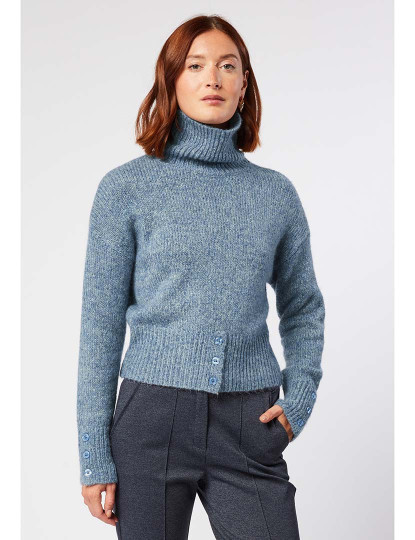 imagem de Pullover gola alta Senhora Azul Cinza1