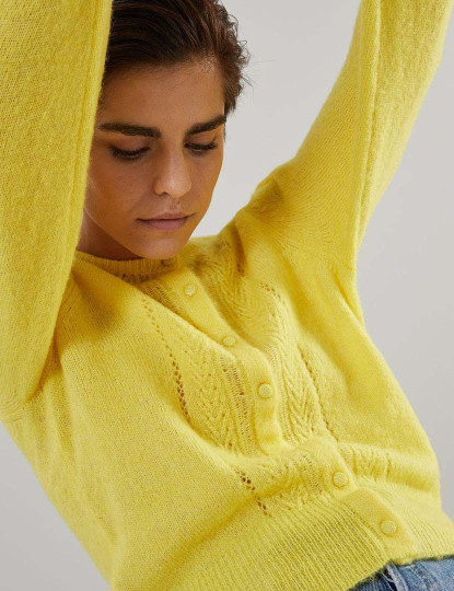 imagem de Cardigan Senhora Amarelo3