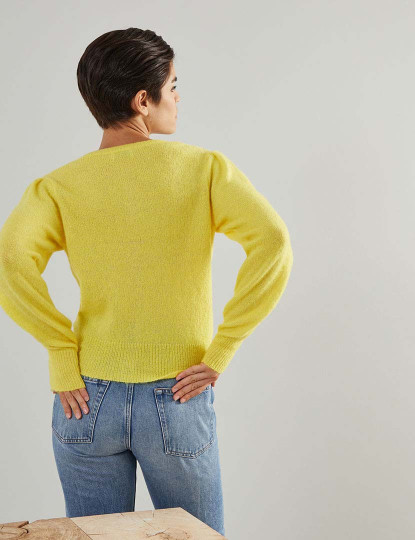 imagem de Cardigan Senhora Amarelo2