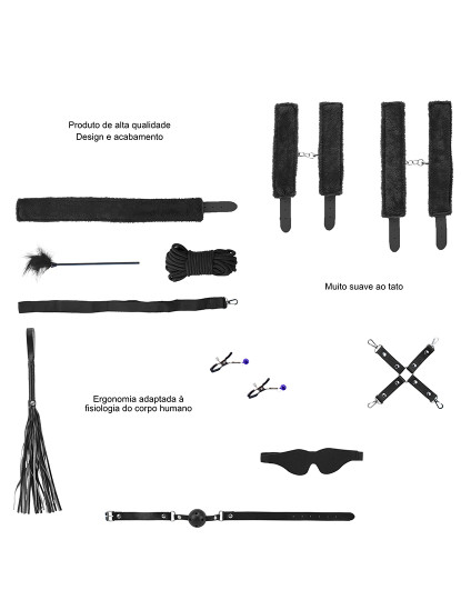 imagem de Set SM 10 peças - Bondage Kit - Kit Sado Maso - Preto3