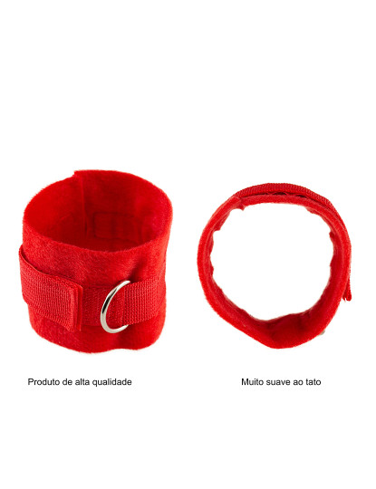 imagem de Kit de fixação da cama - Kit Bondage - Conjunto SM - 4 Algemas e 4 Correias - Vermelho2