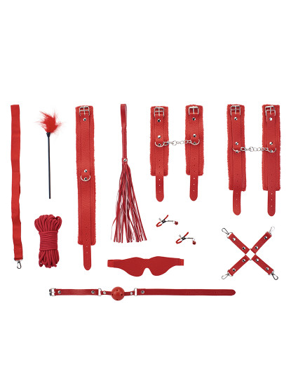 imagem de Set SM 10 peças - Bondage Kit - Kit Sado Maso - Vermelho1