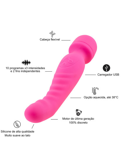 imagem de Vibrador Wand - Opção de aquecimento - 7 programas - Rosa2